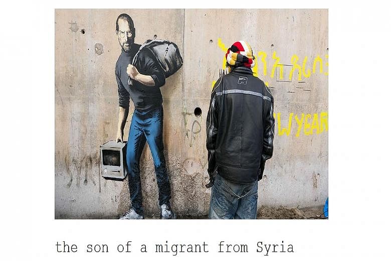 A picture of the Steve Jobs mural on Banksy's website.