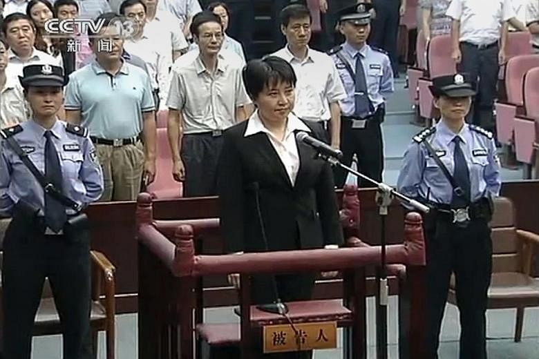Gu Kailai, the wife of former Chongqing party boss Bo Xilai, was given a suspended death sentence on Aug 20, 2012 for murdering a British businessman. Beijing's high court said on its website yesterday that she had "certainly shown repentance", makin
