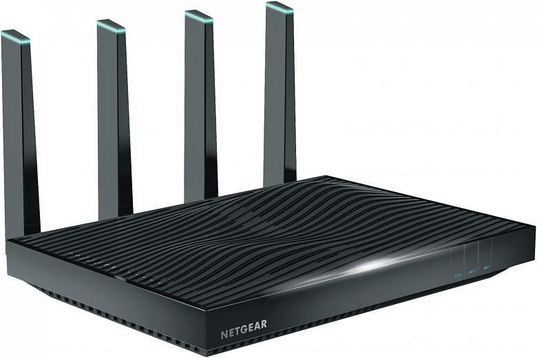 The amplifiers that boost the Wi-Fi signal are embedded in the Netgear Nighthawk X8's four antennas, which Netgear said results in a stronger and cleaner signal. The Asus RT-AC5300 has the most number of antennas on a consumer router.