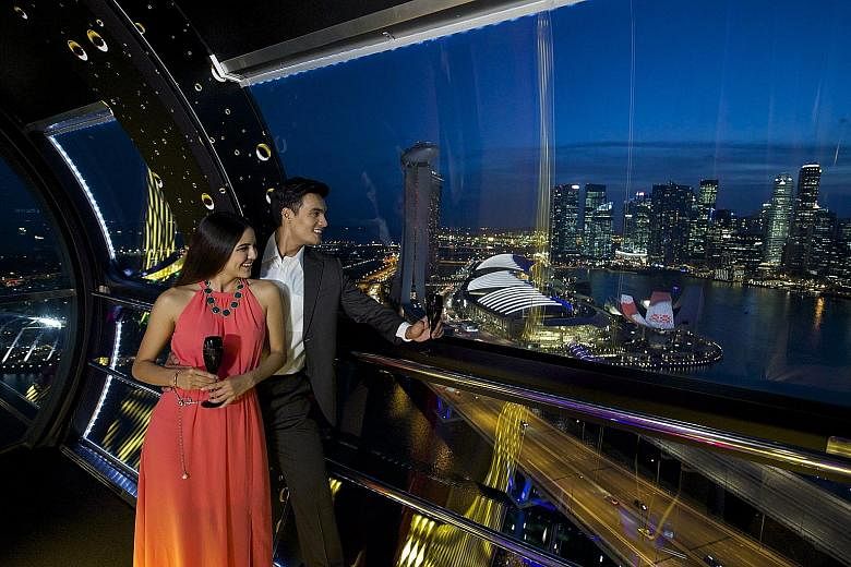 Go on board the Singapore Flyer for a 360-degree view of fireworks on New Year's Eve.