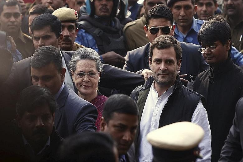 Mrs Sonia Gandhi and her son Rahul are accused of illegally using party funds to acquire assets of the National Herald newspaper.