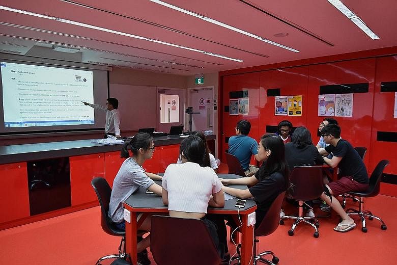 Singapore Polytechnic's Mr Patrick Phang uses pop quizzes and friendly competitions to engage students in the Polytechnic Foundation Programme (PFP). Normal (Academic) students in the year-long PFP skip the O levels and go straight to polytechnic.