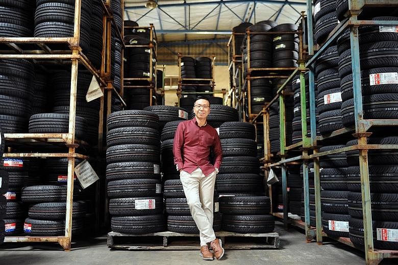 Mr Marcus Lim (above) helps to run tyre distributor Binter & Co's Asean operations with his uncle, Mr Michael Lim, overseeing the business in Hong Kong and Macau.