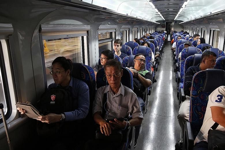 The Shuttle Tebrau train - which runs between Woodlands checkpoint and JB Sentral, with the trip taking just five minutes - has been particularly popular this festive season.