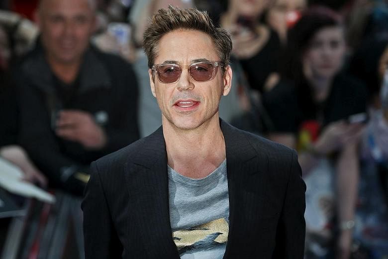 Cast member Robert Downey Jr. poses at the European premiere of "Avengers: Age of Ultron" in London, in this file photo taken Apr 21.