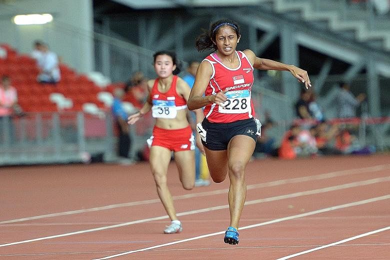 Shanti Pereira winning the 200m gold medal at the SEA Games in June. "It would be good to go to Rio to gain exposure but my goal is to qualify for the 2020 Tokyo Olympics," says the Republic Polytechnic student.