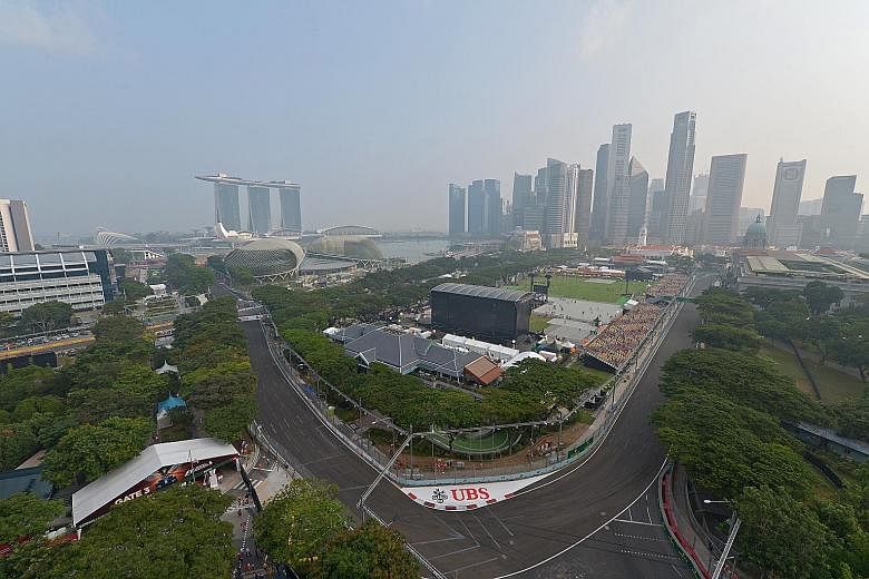 A view of the Padang and the CBD as seen from Swissotel The Stamford. Cyclists and joggers can enjoy a 4.7km route of fully and partially closed roads.