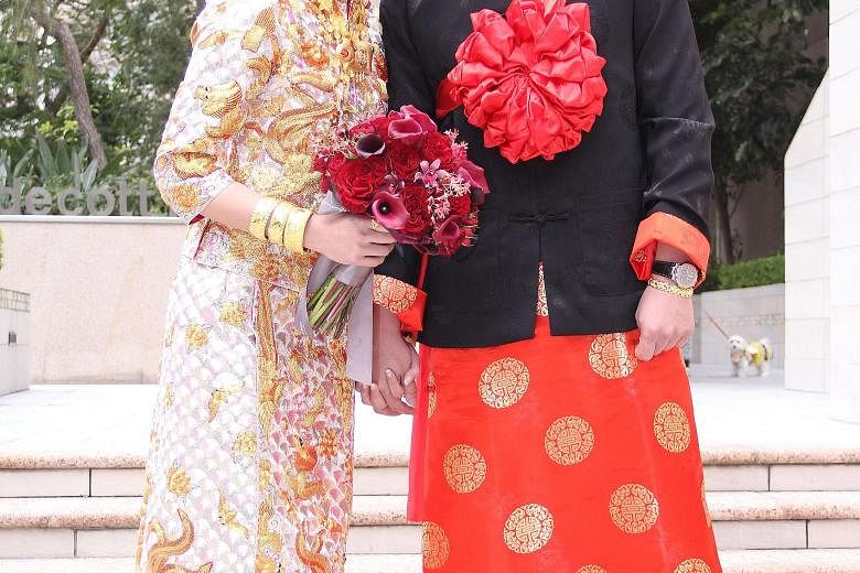 The wedding of Myolie Wu and Philip Lee (both above) on Monday was attended by TVB stars including Kevin Cheng and Grace Chan and Tavia Yeung and Him Law.