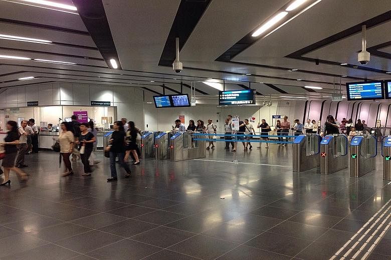The slow service on Downtown Line 2 yesterday morning was caused by a signalling fault at Rochor station (above), according to SBS Transit. The DTL2 covers a distance of 16.6km.