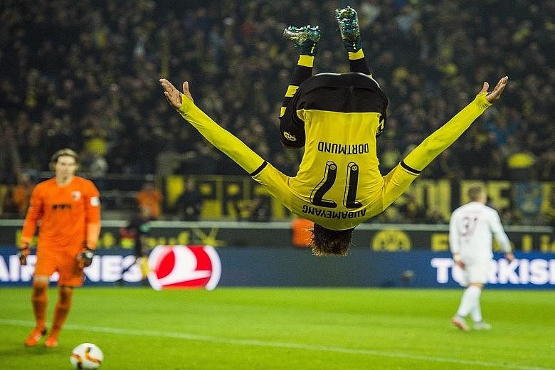 Borussia Dortmund's Pierre-Emerick Aubameyang has 27 goals in 26 games this term.