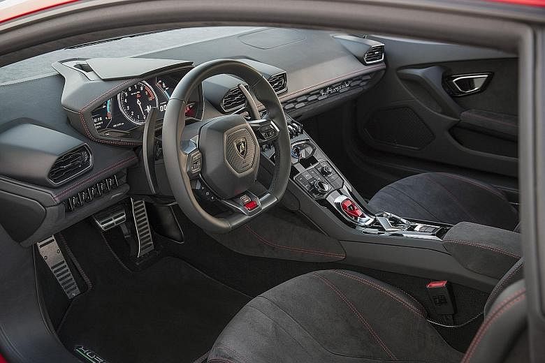 The Lamborghini Huracan LP 580-2 offers three driving modes, with the Sport mode the most satisfying.