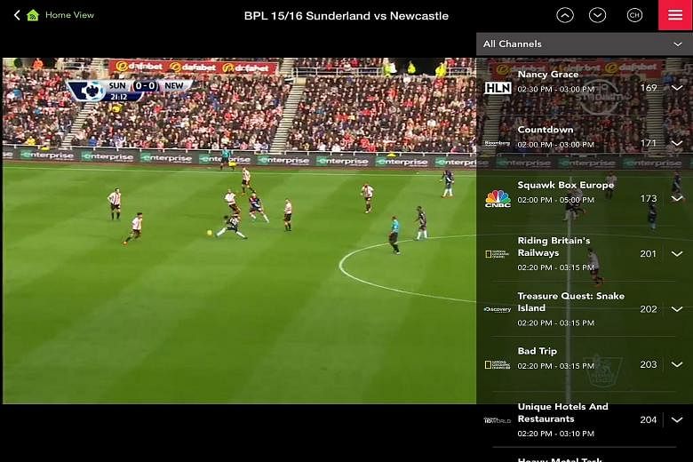 If you are a football fan, you would be happy to know that the Singtel TV GO app comes with a specially-created Sports Portal. This lets you watch live fixtures and video highlights of matches from the English Barclays Premier League and Uefa Champio