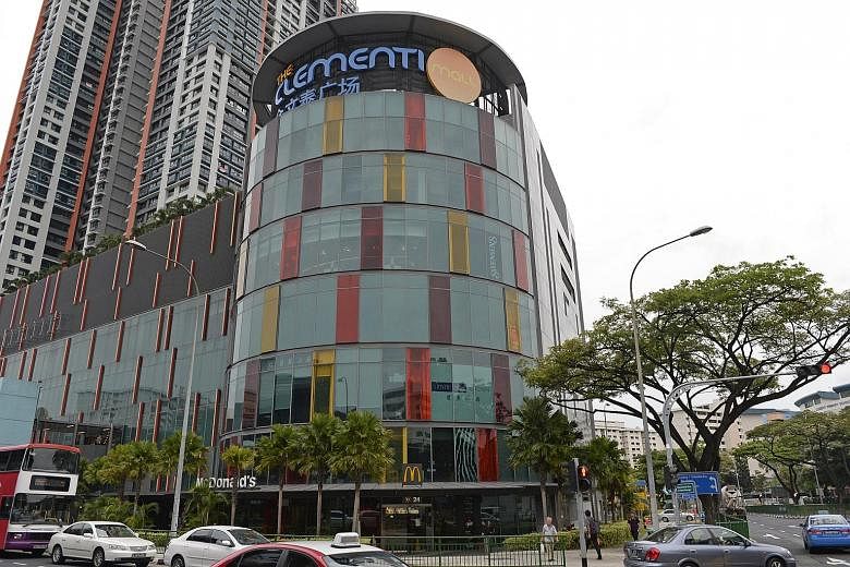 The manager of SPH Reit said the two properties under management - Paragon and Clementi Mall (above) - continued to demonstrate resilience, and achieved positive rental reversion.