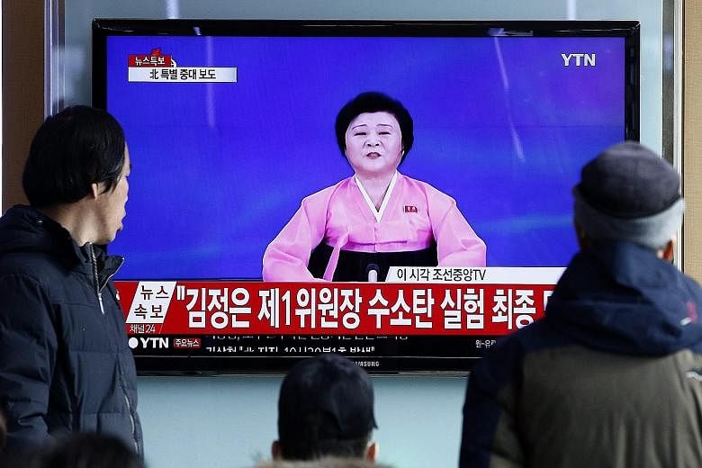 Madam Ri, seen on South Korean TV news, was reportedly brought out of retirement to report the North's nuclear test on Wednesday.
