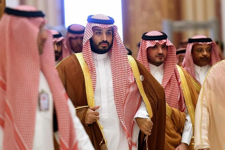 Saudi Prince Mohammed (second from left), seen here at the Arab-South American summit held in Riyadh last November, says the kingdom went to war in Yemen because the "Houthis usurped power in the capital".