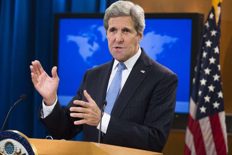 US Secretary of State John Kerry speaking during a press briefing at the State Department in Washington, DC, on Jan 7.