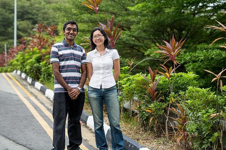 Co-founders of technology company BlueRen - Mr Aravind Muthiah and Ms Wong Chui Ling - have found an additive to make concrete stronger. Using this additive allows the amount of cement used in making concrete to be cut by 30 per cent.