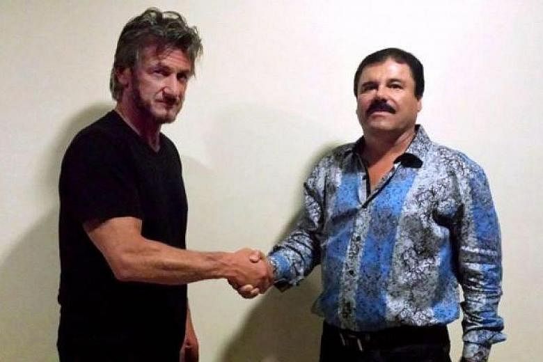 US actor Sean Penn with Joaquin "El Chapo" Guzman Loera in a photo taken while the latter was in hiding after his escape from prison. The secret interview was published online by Rolling Stone on Saturday.