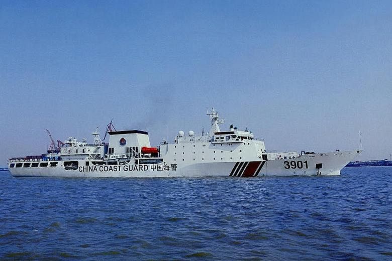 The China Coast Guard's new mega vessel, as shown in this photo published online. It is set to patrol the South China Sea, where tensions have been rising over territorial disputes with Asean states Vietnam, the Philippines, Malaysia and Brunei.
