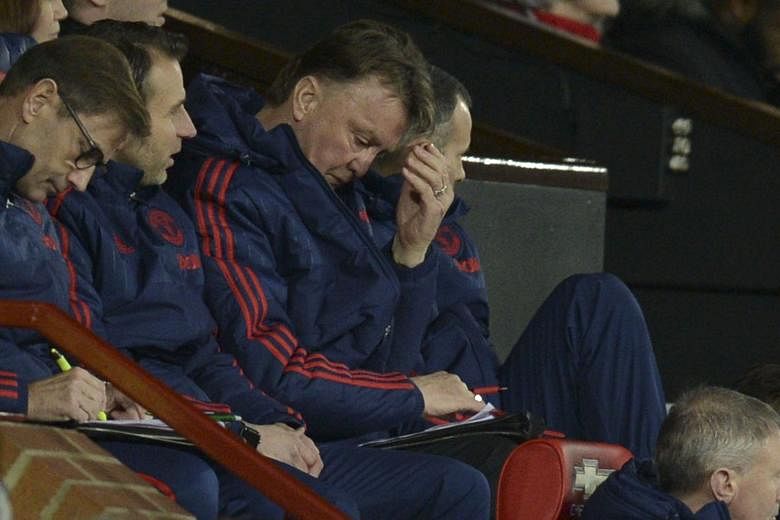 Louis van Gaal looking frustrated or in his words, "very bored", during the 1-0 FA Cup third-round win over Sheffield United.