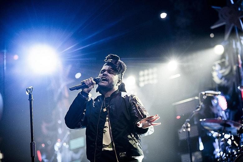 Toronto-born singer-songwriter The Weeknd’s hits include Can’t Feel My Face.