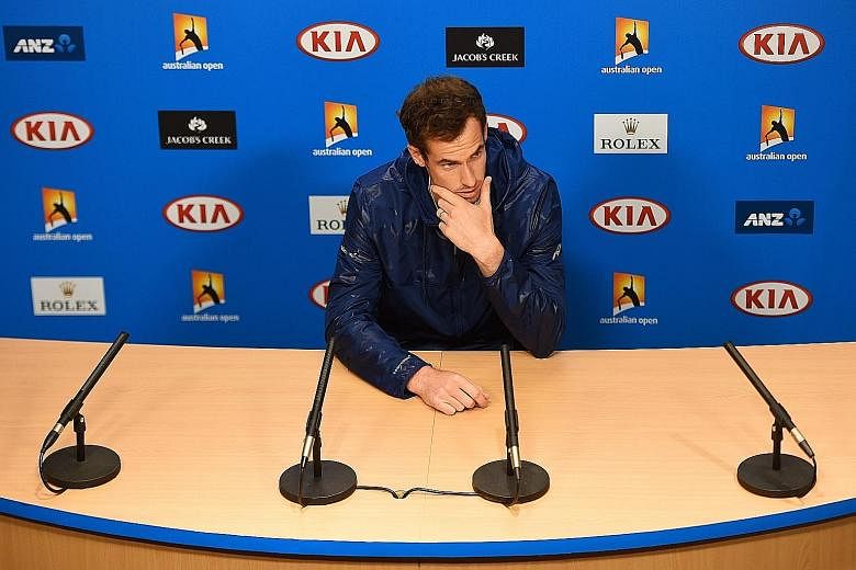 Andy Murray talking to the media after his first-round win at the Australian Open yesterday. The British player wants tennis authorities to be on the front foot on the issue of match-fixing.