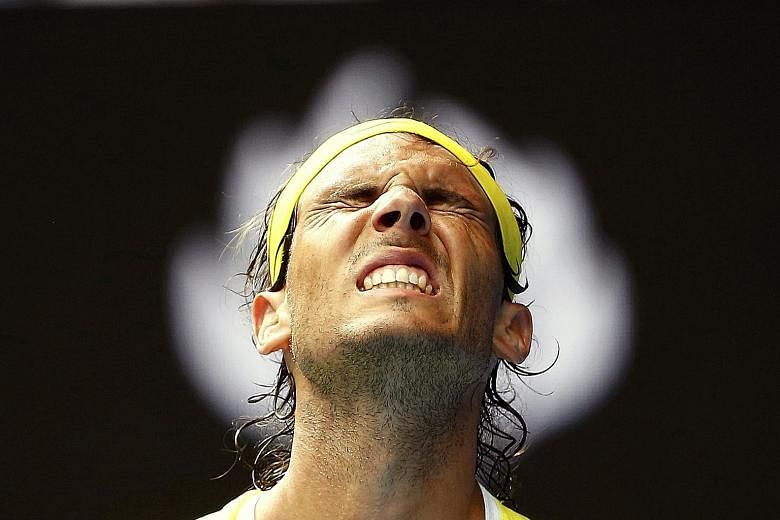 Rafael Nadal is unable to disguise his anguish as he is beaten in the first round of the Australian Open. The fifth seed insisted that he felt competitive during his five-set loss to compatriot Fernando Verdasco but could not explain how he had faile