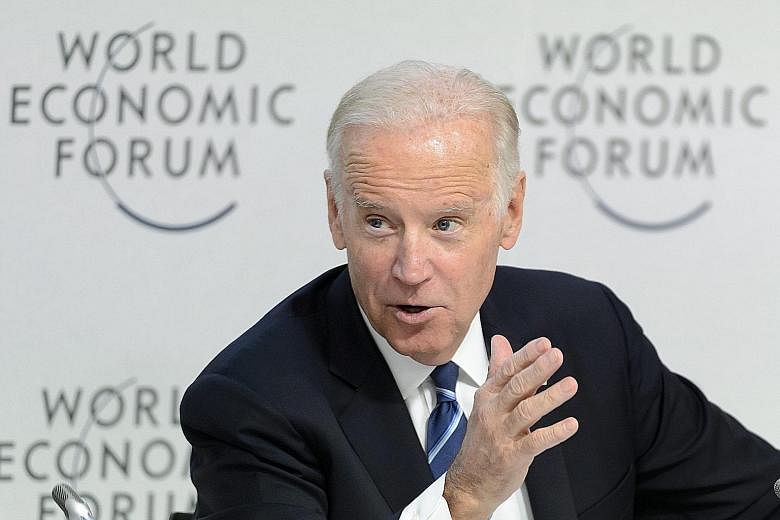 Mr Biden speaking in Davos on Tuesday about his government's newly announced drive to cure cancer "once and for all".