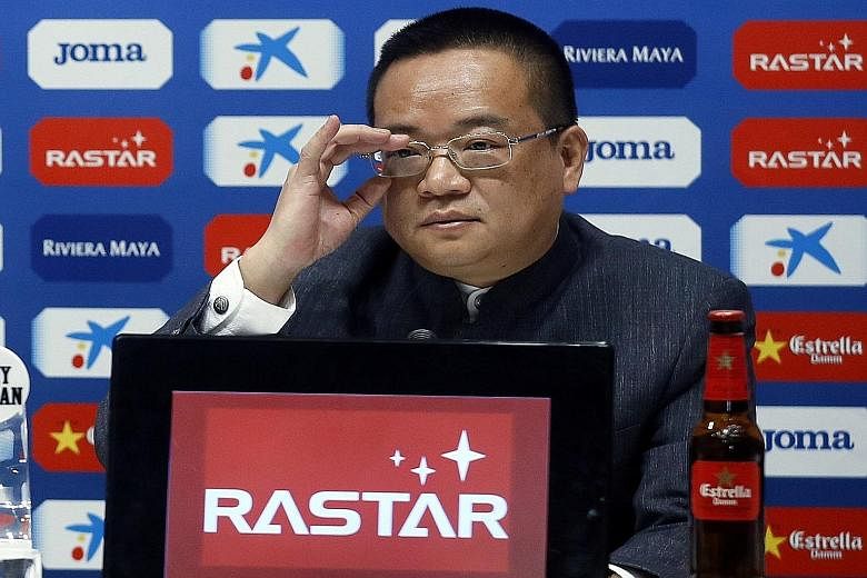 Rastar Group chief executive Chen Yansheng, at a news conference, says that he plans to invest another €45 million (S$70 million) to hasten the club's development.