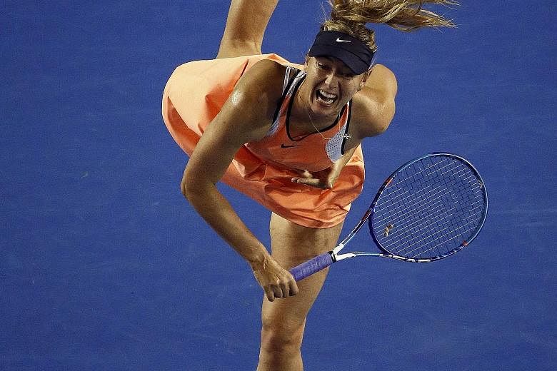Maria Sharapova in action during her Australian Open third-round win over Lauren Davis. She will next face 12th seed Belinda Bencic, a semi-finalist at this month's Sydney International.