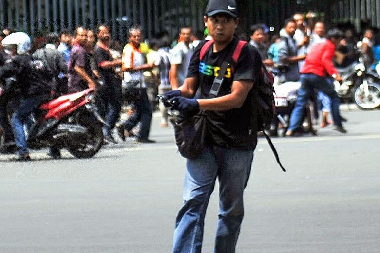 On Jan 14, Sunakim (above) and three other militants attacked bystanders and policemen at a busy intersection in Jakarta with guns and homemade bombs. He was released from prison last August after serving five years for training at a terrorist camp.