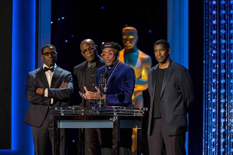 Director Spike Lee (centre) at the Governors Awards celebration last November. He criticised the industry for its lack of diversityafter this year's Oscar nominations were announced.