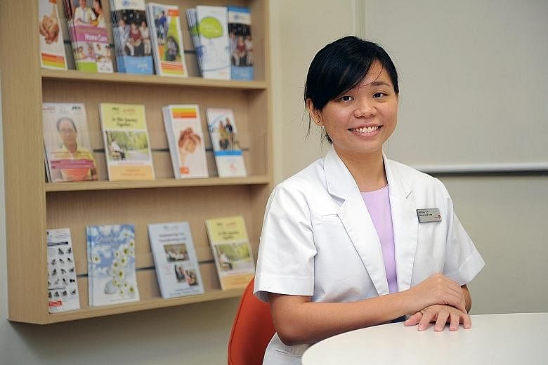 Ms Lee's job involves helping patients to obtain financial assistance and making care arrangements for them after discharge.