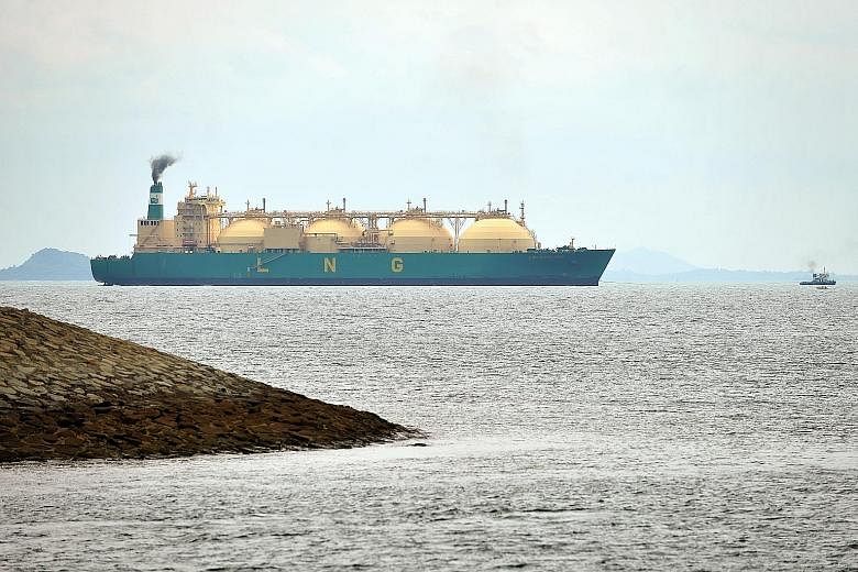 An LNG tanker seen off the southern coast of Singapore. The MPA said it will work with the new licence-holders to develop the infrastructure to carry out bunker supplying activities by next year.