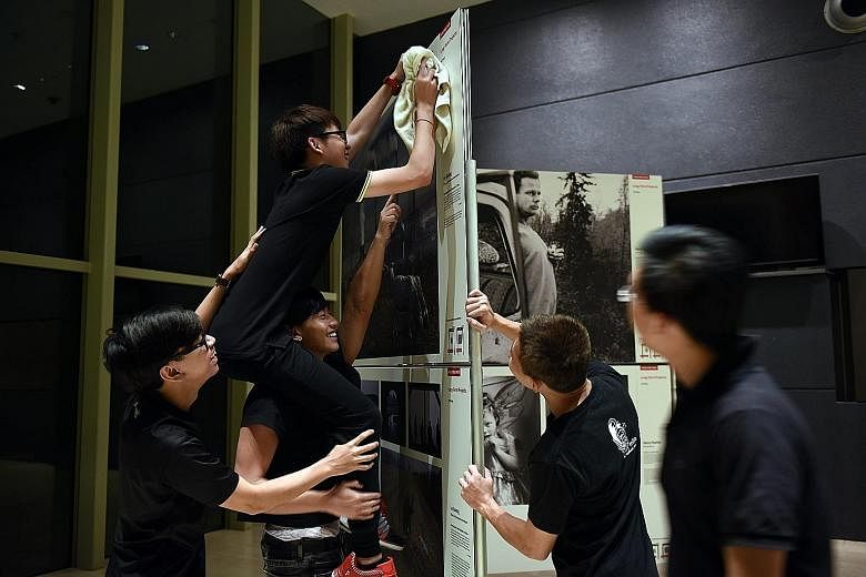 Work to set up the World Press Photo exhibition at the National Museum of Singapore, the official venue supporter, is under way. To open tomorrow, it will feature 145 winning shots from the prestigious 2015 World Press Photo contest. Acclaimed photoj