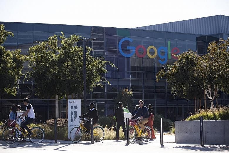 Google's headquarters in Mountain View, California. The Internet giant channels its European profits to Bermuda to reduce tax.