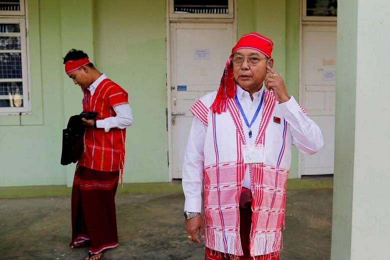 Mr Mahn Win Khaing Than leaving for the opening of the new upper house of Parliament on Feb 3, 2016.
