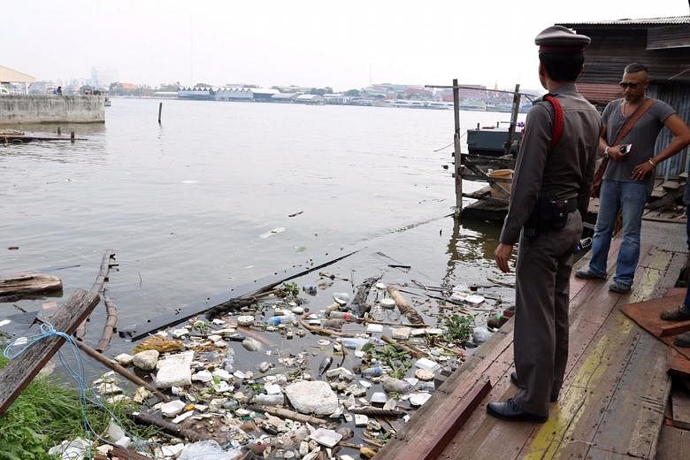 A photo made available yesterday shows where some of the body parts were found in the Chao Phraya river in Bangkok on Jan 30.