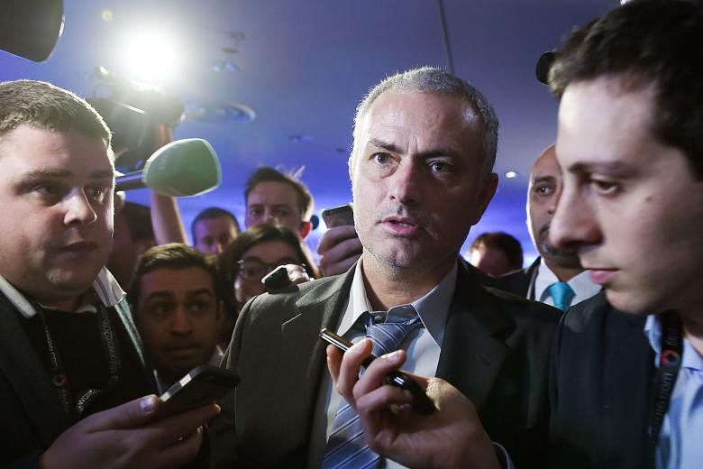 Former Chelsea manger Jose Mourinho at Wembley on Feb 1 to lend support to Fifa candidate Gianni Infantino during the Uefa interim chief's manifesto launch. It is apparently a "done deal" that the Portuguese will take the reins at United, even though Loui