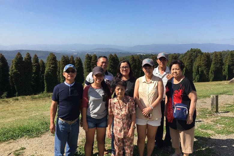 Student Zhuo Shi Lin (second from left) with her family at the Dandenong Ranges, east of Melbourne, during the Chinese New Year holidays. The Zhuos also went hiking at Grampians National Park. 
