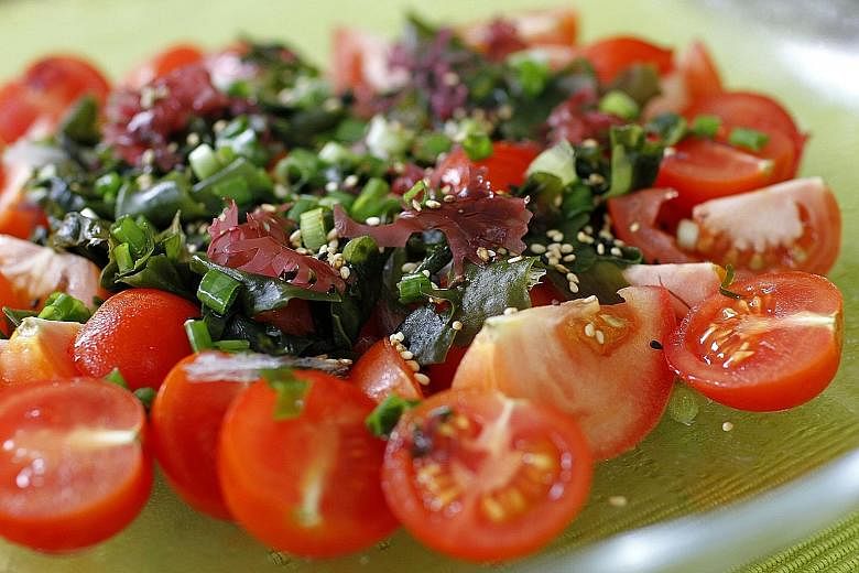 This tomato and seaweed salad is packed full of the antioxidant lycopene, found in tomatoes, and iron from the seaweed.