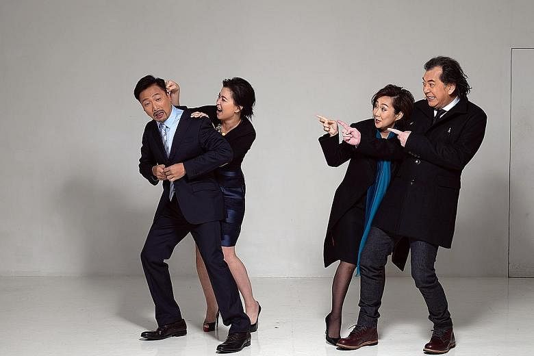 (From left) Poon Chan Leung, Louisa So, Olivia Yan and Anthony Wong in God Of Carnage.