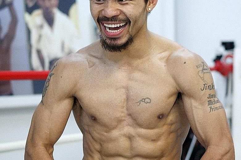 Manny Pacquiao working out in 2009. Nike ended its contract with him after the Filipino boxer described gays as "worse than animals".