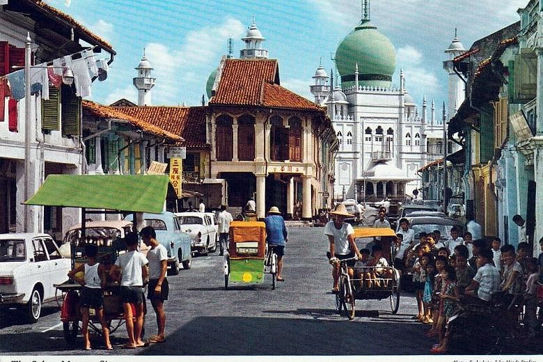 Mr Fong, a Briton, submitted postcard images that show landmarks such as The Sultan Mosque (above) and Empress Place (left).