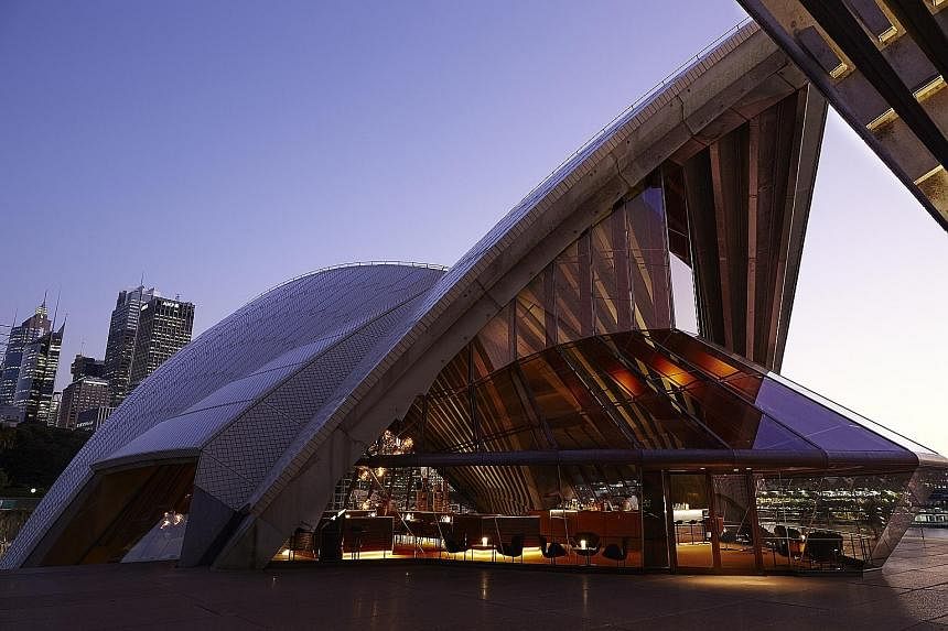 The new Bennelong restaurant (above) at Sydney Opera House (left) has the grandeur and acoustics of a cathedral.