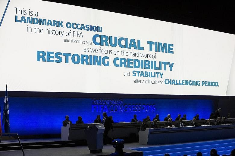 The sentiments of the slogan displayed on the main screen dominating the extraordinary Fifa congress in Zurich yesterday were echoed by the majority of delegates, with 179 votes to 22 in favour of a package of comprehensive reforms.