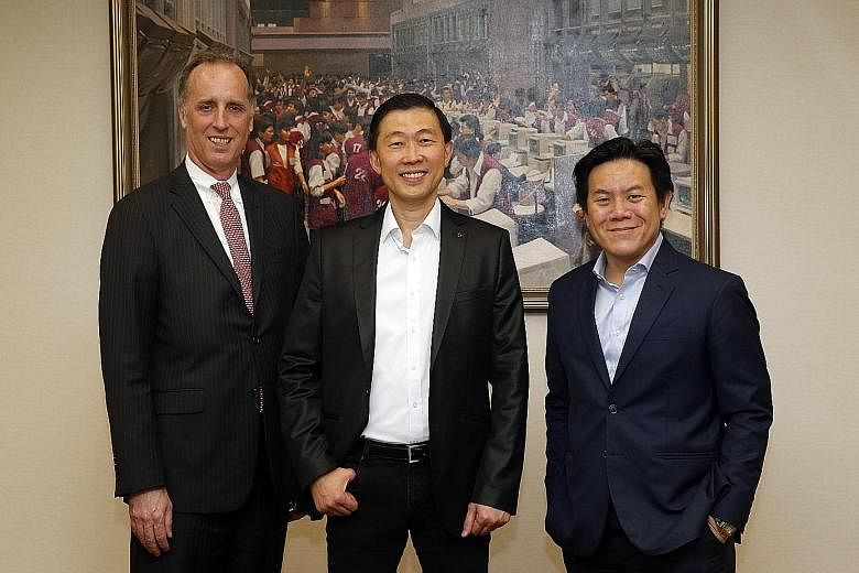(From left) Mr Reichenbach, Capbridge's chief operating officer, Dr Fang, the company's CEO, and Mr Chew, head of equities and fixed income at SGX, are bullish about the prospects for the new digital capital-raising platform.