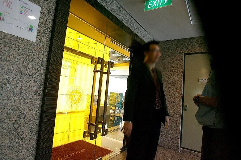 Visitors to Sunshine Empire's Toa Payoh office were turned away on Nov 13, 2007, after the authorities started investigating it. About 180 ex-investors of The Gold Guarantee, which was set up in 2011, signed a petition at Hong Lim Park on March 6, 20