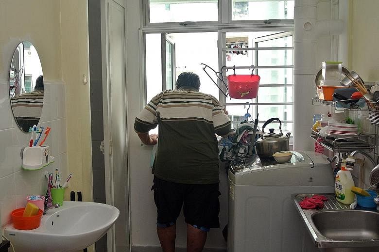 Mr Leck Wee Nee in his two-room rental flat in Clementi. Doctors have certified him to be unfit for work, he says.