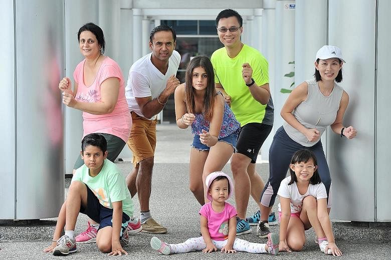The Singhs and the Lees have signed up for the ST Run on May 22. Mr Harminder Singh, wife Amrita Bakshi, son Sahej and daughter Harmita are all actively involved in sports but they seldom exercise together, so they see the run as a good opportunity t